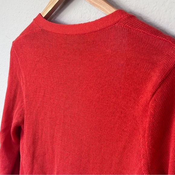 Wooden Ships by Paola Buendía Open Knit Cardigan Size M/L | Orange Red - Picture 7 of 8